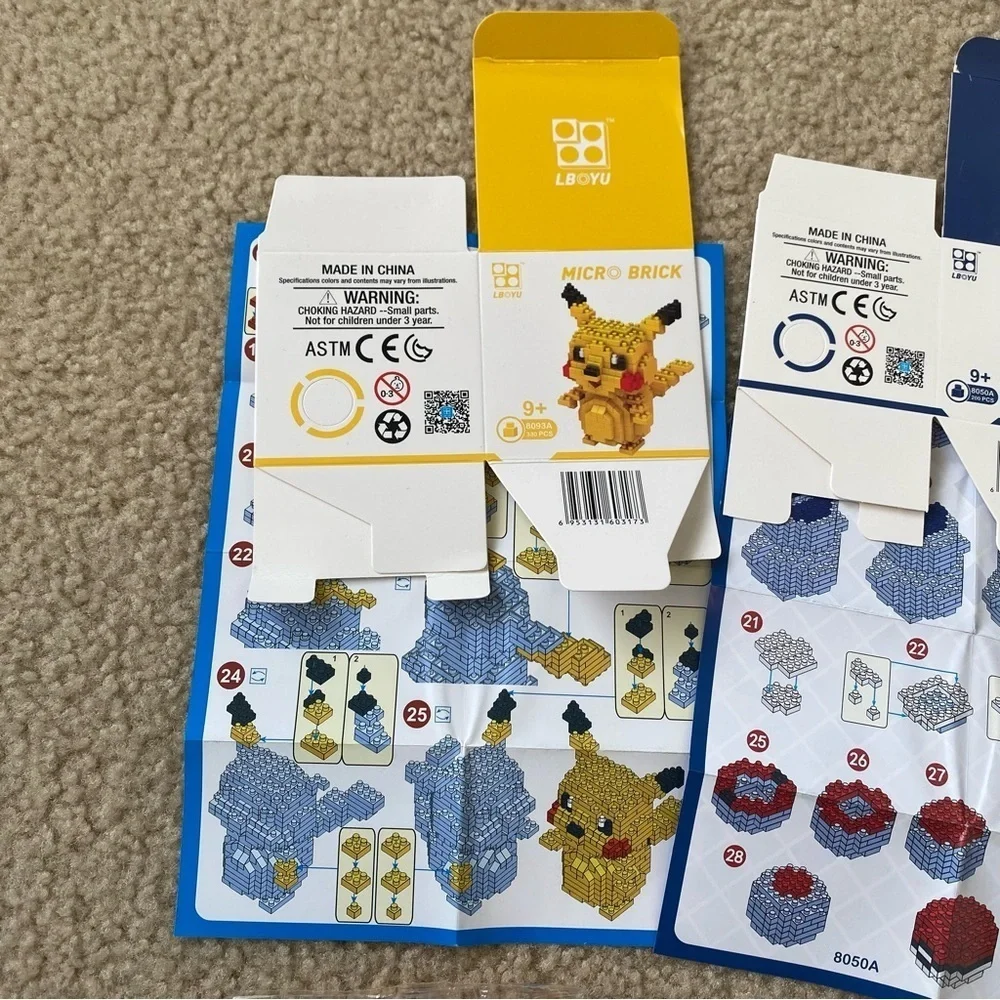 Micro Brick 4 Sets 4D Anime Figurines NWT